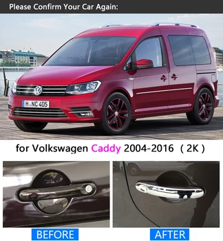 Za VW Caddy 2004 - 2016 2K Krom Ročaj Kritje Trim za Volkswagen 2005 2007 2009 2011 Pribor Nalepke Avto Styling