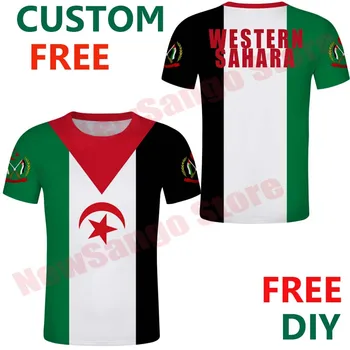 Zahodna Sahara Moških Flag majica s kratkimi rokavi za prosti po meri arabski majica bela črna Tee shirt DIY narejen ime države grb športnih Vrh