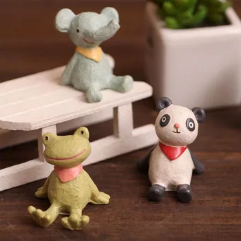 Zakka Žaba Panda Slon Mačka, Psa, Prašiča Miniaturne Figurice cartoon živali slika DIY Pribor Desk Doma Dekoracijo modela anime