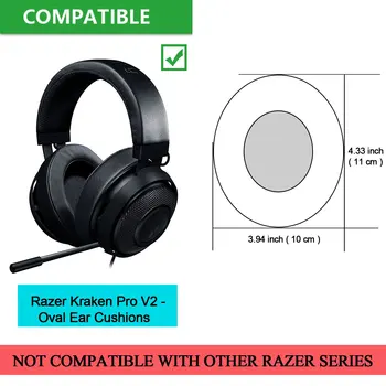 Zamenjava Earpads za Razer Kraken Pro V2 Gaming Slušalke - Pena Pad Mehko Usnje Uho Blazine 1 Par Ovalnih Earcups
