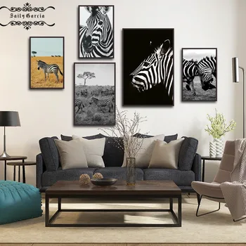 Zebra Platno Slikarstvo Naravne Kulise Divje Živali Savane Plakat Wall Art Slike za Sodoben Dom Dnevna Soba Cuadros Dekor