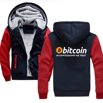 Zimske Moške Ulične Zadrgo Majica College Plašč Tiskanja Bitcoin V Kriptografija Meri Zgostitev Suknjič Šport Hoodies