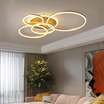 Zlato Bela Moderno LED Lestenec Razsvetljave Za Življenje Študija Prostor Zatemniti Zaprtih Svetilke Salonu Foyer Keramiko Lampadario Svetilka