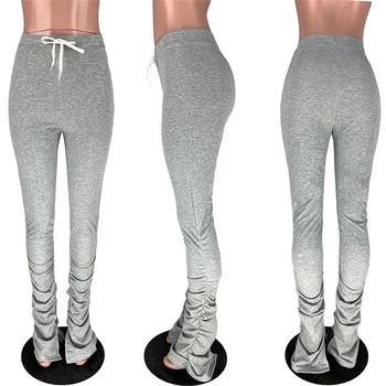 Zložene dokolenke tekačem, ki so zložene sweatpants ženske ruched hlače legging tek femme zložene hlače ženske znoj hlače hlače