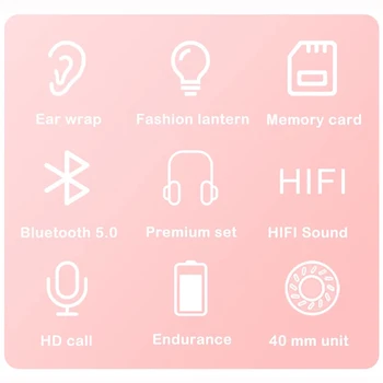 Zložljive Slušalke InPods Boom Prenosni Brezžični Bluetooth 5.0 Slušalke Luštna punca Slušalke Roza HIFI Stereo podpira TF kartice