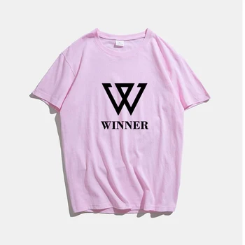 Zmagovalec T-shirt Unisex Kpop korejski Pop ExO Majica s kratkimi rokavi Ženske, Moške Poletne Bombaž Harajuku Dame T Srajce Camisa Femenina Preobsežne