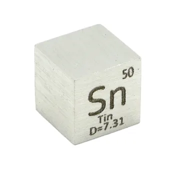 Čisti Tin Metal Kocke Gostoto 10 mm Sn za Element, ki Vodi Zbirko Ročno Izdelane DIY Elementov Periodnega