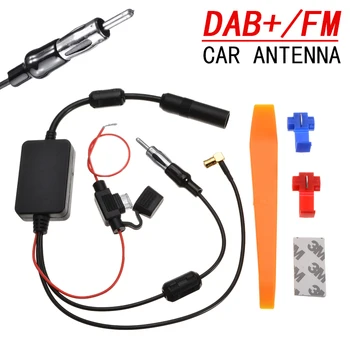 Črna FM/AM Radio Stereo Antenski Ojačevalnik Signala DAB+ Avto Antena Komplet Adapter Kabel Avtomobilov Antenski Signal Povečanje Kabli Pribor