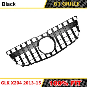 Črna Krom Vertikalne Palice GT GTR Sprednja Maska Slog Avto Uspela za GLK Razred X204 GLK250 GLK300 GLK350 2009-2012 2013-