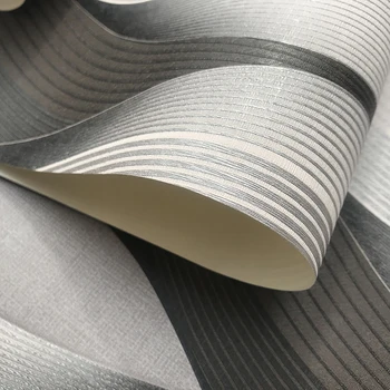 Črno Siva, Bela Kovinski Teksturo 3D Val Ozadje Vinil Kakovosti Sodobnih Luksuznih Wall Paper Roll
