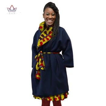 ženske afriška oblačila, bombaž tradicionalnih afriških oblačila za ženske tiskanja Bazin Riche ženske coat plus velikost 5xl redno WY1142