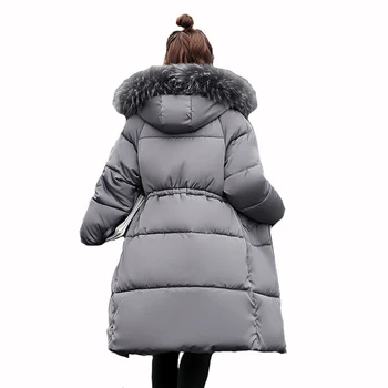 ženske dolgo jakno 2020 pozimi prevelik trdna parka slim debelo s krzno ovratnik hooded priložnostne outwear plašč femme chaqueta mujer