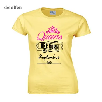 Ženske Kraljica So Rojeni V septembru Majica Fashion Bombaž O-neck Majica s kratkimi rokavi Novost Vrhovi Tees Darilo za Rojstni dan