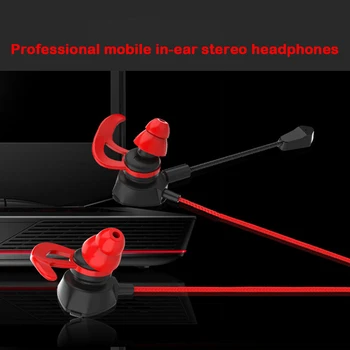 1,2 m Žične Slušalke Gaming Čepkov E-Šport šumov in-Ear Slušalke Z Upogljivi Stereo Mic Za Telefon PS4 Xbox Stikalo
