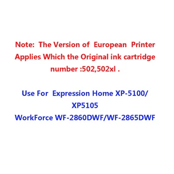 1 Nastavite 502 XL Združljiv z Epson 502XL Kartuše za Epson Expression Home XP-5100 XP-5105 WorkForce WF-2860DWF WF-2865D