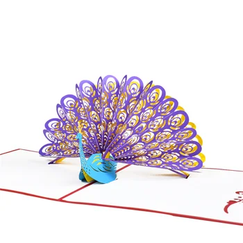 10 Pack 3D Pop-Up Živali Pav Rojstni dan Kartico za Otroke Voščilnice z Ovojnice Debelo