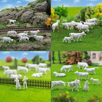 100 kozarcev/200pcs HO Merilu Model UnPainted Bele Živali na Kmetiji Krave 1:87 Pokrajino Pokrajina Postavitev AN8701B