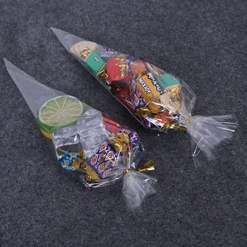 100 kozarcev Jasno Celofan Pakiranje Vrečko Dragees Candy Torbe Darilni Torbe Okolju Prijazno Čokolado, Sladko Kokice Plastično Vrečko