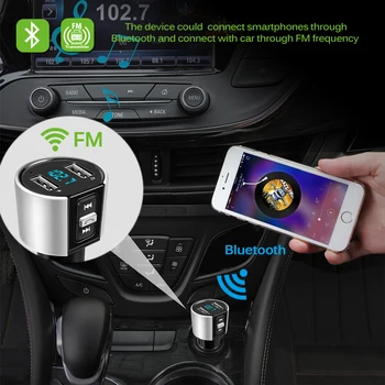 12/24 V, Bluetooth Car Kit, Predvajalnik Glasbe, FM Modulator 3.4 Dvojno USB Avto Polnilec za Radijsko Tok MP3 Predvajalnik
