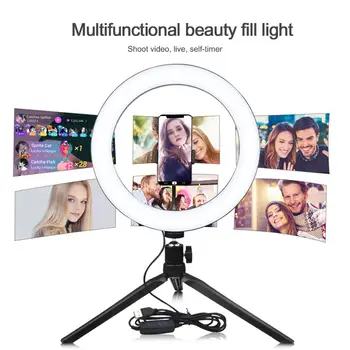 16 cm/26 cm Zatemniti LED Selfie Obroč Svetlobe Vlog Blogger Video v Živo Ličila namizne Svetilke Telefon Fotografija Fill Light Noč Svetlobe