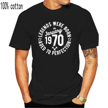 1970 T Shirt Oblačila Oblačila Majica Organski Bombaž blagovnih Znamk Tee Rokavi Moški Legende so Bili Rojeni V januarju očetovski Dan T-Shirt