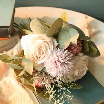 1PC Simulirani Rose Chrysanthemum Šopek Ponaredek Cvet Za svate, Dekoracijo Šopek 2021 Novo Leto, Valentinovo Prisoten