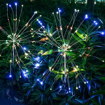 1pcs na Prostem LED Sončne Ognjemet Luči 90/150 Led Nepremočljiva Flash Niz Luči Za Vrt, Teraso Božično Dekoracijo