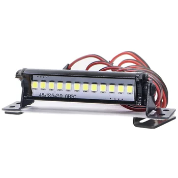 1Pcs RC 12 LED Luči Bar Kovinske Strešne luči za Traxxas SCX10 KM2 CC01 RC4WD D90 90046 90047 RC Iskalnikom,50Mm/1.97 palčni