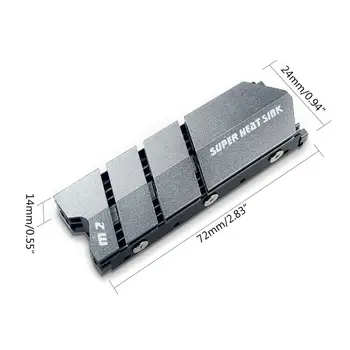 1Set M. 2 SSD NVMe NGFF hladilno telo iz Aluminija Heatsink s Termalno Ploščico za M2 2280 R9JA