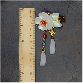 2 kos Moda češnjev cvet Nevesta Poročni Lase, Nakit, Prvotno Letnik Cvet Ročno Hanfu Dodatki za Lase