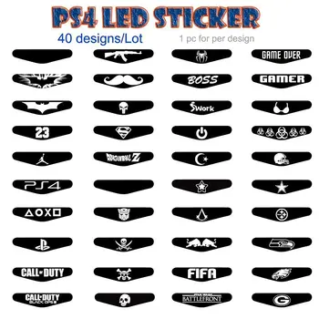 2 nastavite 40 v 1 LED Nalepke Kritje Za Playstation 4 za PS4 Pro slim Krmilnik za svetlobne Vrstice Nalepke Nalepke Flash Igre Pribor
