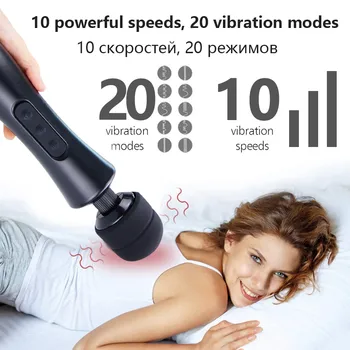 20 načini Zmogljiva Magic Vibrator Palico Silikonski Adult Sex Igrače za Žensko Magic Massager Palico Klitoris Stimulator Sex Shop