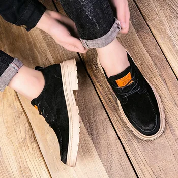 2019 pomlad in poletje moška obutev modni trend preprost čevlje za na prostem čipke lahke udobno Britanski slog priložnostne čevlji