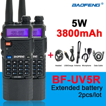 2020 Baofeng UV-5R 3800mAh Walkie Talkie 10KM Dolge Razdalje Dual Band BF UV-5R Razširjene Baterije 2Way Ham Radio UHF VHF UV5R Nova