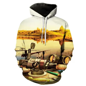 2020 Jeseni ribolov moški puloverji s kapuco 3d print mode outdoor krap športna Majica smešno Moških oblači Hoodies moških oversize hoody