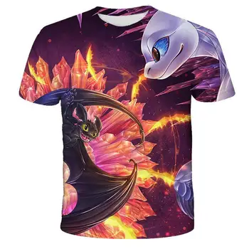 2020, Kako Train Your Dragon 3d T srajce Moške Anime Brezzobo 3d Tiskanje majice s kratkimi rokavi Risanka Moške majice s kratkimi rokavi Kul Sanje Delo Teen