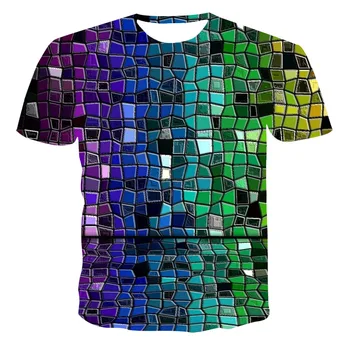 2020 multi-barvne geometrijske mozaik serije vroče 3dT-shirt unisex poletnih vrh čezmejnih tovarne neposredne prodaje