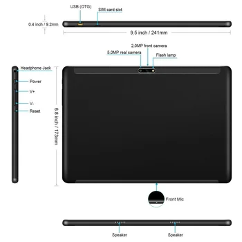 2020 Novo 10 palčni Tablični računalnik 4G LTE, 8GB RAM-a, 128GB ROM 1280*800 IPS Zaslon visoke LOČLJIVOSTI Android 9.0 WIFI GPS Brezplačna Dostava Otroci tablet