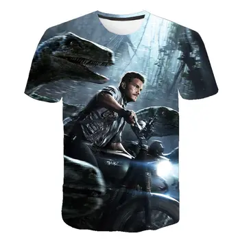 2020 Novo Jurassic Park, Majica s kratkimi rokavi Moški Ženske 3D Natisnjeni T-shirt Priložnostne Smešno Vrhovi Jurassic Svetu Tees Otrok, Fant, Dekle Kul tshirt