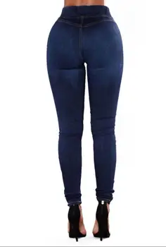 2020 novo ozke kavbojke ženske gume pasu pas, jeans, ženski visoko pasu hlače jeans hlače priložnostno visok pas, jeans kavbojke