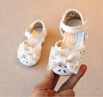 2020 Novo Čipke Bowtie Princesa baby dekle sandali za Vroče prodaje PU usnje Baby poletne čevlje otroške Superge chindren sandali