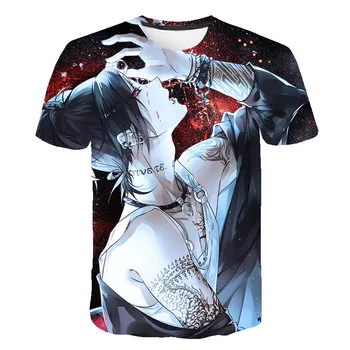 2020 Poletje Nov Moški T-shirt Tokyo Ghoul t shirt Krvi Anime Kratka Sleeved Teror Tshirt Smešno 3d Tiskanje Casual Moški zgornji deli oblačil