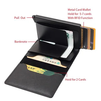 2020 RFID denarnice Nori Konj PU Usnje Alu Polje samodejno pojavi imetnik kreditne kartice Moških In Žensk, Kovinski Moda Kartico