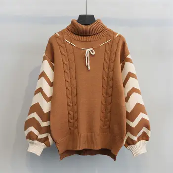 2020 visoko vratu ohlapen pulover z dolgimi rokavi plesti Skakalci zimskih oversize osnovne debel Pulover Puloverji Ženske harajuku pulover C13