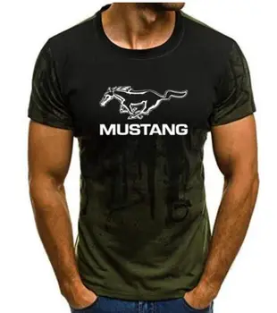 2020 za Mustang T-shirt Moški Gradient Barve, Kratek Rokav Beefy Mišice Osnovne Trdna Bluzo Tee Shirt Priložnostne tshirt Poletje W