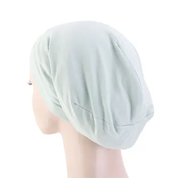 2020 Ženske Trdna Bombaž Turbante Kemo Klobuk Muslimanskih Dvojno Strani Saten Bonnet Glavo, Šal Hidžab Femme Musulman Turbans Headwraps