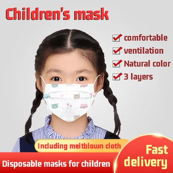 20pcs Otroke, Risanka Usta Maske 3 Plast Meltblow Starih Otrok 3-12 Obraz Maskn Krpo Otroci Masko