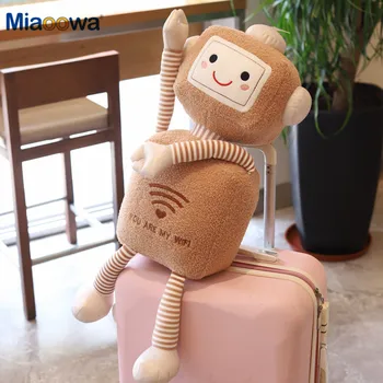 27-55 cm Kawaii Smešno Wifi Robot Lutka Polnjene Risanka Plišastih Igrač za Otroke Mehko Blazino Kreativno Darilo za Rojstni dan za Otroke Baby