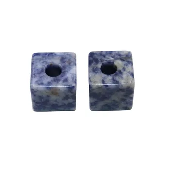 2pcs 16 mm Naravnih Velike Luknje Kvadratnih Agates Jades Turquoises Kamen Distančnik Kroglice Za Nakit Diy Ogrlica Pripomočki Material