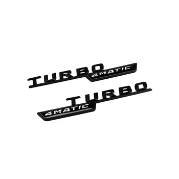 2PCS 4MATIC TURBO BITURBO Emblem Avto Fender Trim Nalepke za Mercedes Benz AMG CLA GLA W203 W204 W205 W202 C180 C200 C117 C207